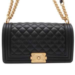 Chanel Boy Chanel Caviar Shoulder Bag Black